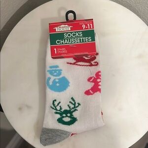 Festive White Socks
